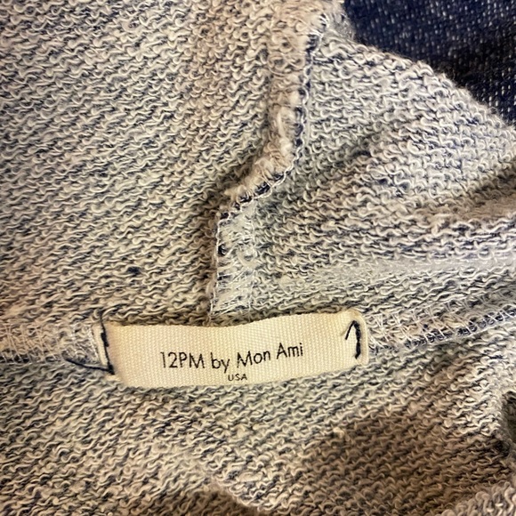 12PM by Monday Ami Womens Swing Zip Up Hoodie Cotton Denim Look Sweatshirt - Picture 6 of 12